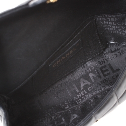 Pre Owned Chanel Black Chocolate Quilted Leather Flap Bag