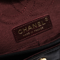 Pre Owned Chanel Black Croc Satin Reissue 225 Flap Bag