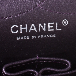 مملوكة مسبقًا حقيبة شانيل "جامبو ريسيو 2.55 كلاسيك 227" قلاب جلد مبطن برقوقي ميتاليك