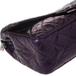 مملوكة مسبقًا حقيبة شانيل "جامبو ريسيو 2.55 كلاسيك 227" قلاب جلد مبطن برقوقي ميتاليك