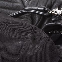 Pre Owned Chanel Black Chevron Leather Gabrielle Bucket Bag