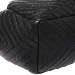 Pre Owned Chanel Black Chevron Leather Gabrielle Bucket Bag