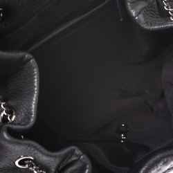 Pre Owned Chanel Black Chevron Leather Gabrielle Bucket Bag