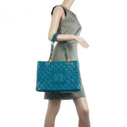 Pre Owned Chanel Turquoise Grand Shopper Tote