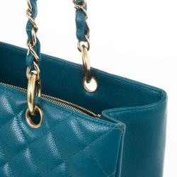 Pre Owned Chanel Turquoise Grand Shopper Tote