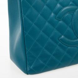 Pre Owned Chanel Turquoise Grand Shopper Tote