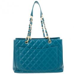Pre Owned Chanel Turquoise Grand Shopper Tote