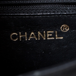 Pre Owned Chanel Black Satin Vintage Classic Flap Braided Handle Bag