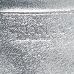 Pre Owned Chanel SIlver Quilted Leather Maxi Classic Single Flap Bag