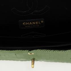 Pre Owned Chanel Green Paillette Flap Bag