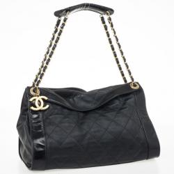 Pre Owned Chanel Black Lambskin Large Rue de Cambon Tote Bag