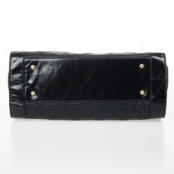 Pre Owned Chanel Black Lambskin Large Rue de Cambon Tote Bag