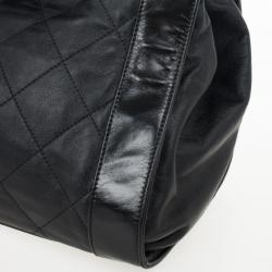 Pre Owned Chanel Black Lambskin Large Rue de Cambon Tote Bag