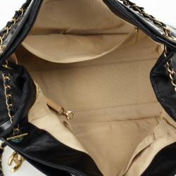 Pre Owned Chanel Black Lambskin Large Rue de Cambon Tote Bag