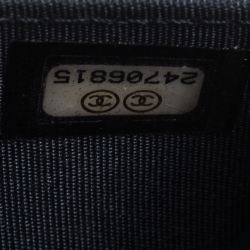 Pre Owned محفظة بسلسلة شانيل جلد شيفرون أزرق كلحي قفل مادموزيل