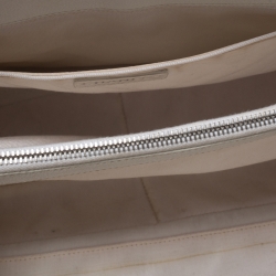 Pre Owned Chanel White Quilted Caviar Leather Grand Shopper Tote