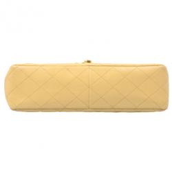 Pre Owned Chanel Beige Lambskin XL Jumbo Flap Bag