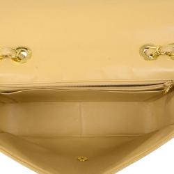 Pre Owned Chanel Beige Lambskin XL Jumbo Flap Bag