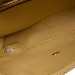 Pre Owned Chanel Beige Lambskin XL Jumbo Flap Bag