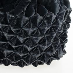 Pre Owned Chanel Grey Velvet Birdcage Shoulder Bag