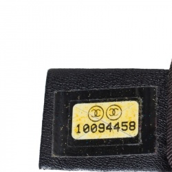 Pre Owned Chanel Black Quilted Caviar Leather Petite Shopping Tote