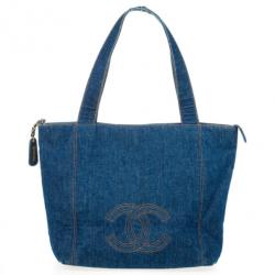 Pre Owned Chanel Denim Tote