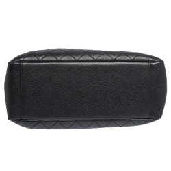 مملوكة مسبقًا حقيبة شانيل غراند شوبنغ جلد كافيار أسود مبطن