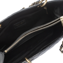 مملوكة مسبقًا حقيبة شانيل غراند شوبنغ جلد كافيار أسود مبطن