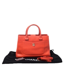 Pre Owned حقيبة يد شانيل نيو إكساكتيف شوبر صغيرة جلد برتقالية