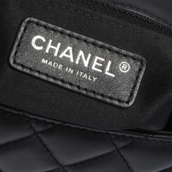 Pre Owned Chanel Black Quilted Leather 3 Flap Shoulder Bag