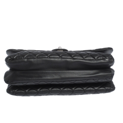 Pre Owned Chanel Black Quilted Leather 3 Flap Shoulder Bag