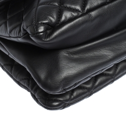 Pre Owned Chanel Black Quilted Leather 3 Flap Shoulder Bag