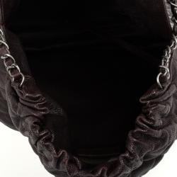 Pre Owned Chanel Brown Leather Quilted Hobo