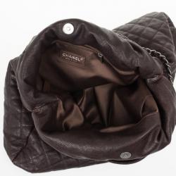 Pre Owned Chanel Brown Leather Quilted Hobo