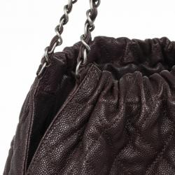 Pre Owned Chanel Brown Leather Quilted Hobo