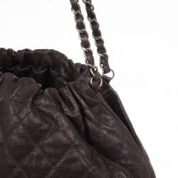 Pre Owned Chanel Brown Leather Quilted Hobo