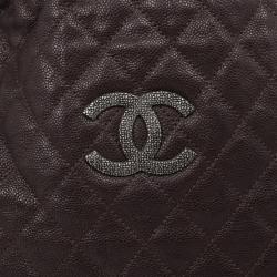 Pre Owned Chanel Brown Leather Quilted Hobo