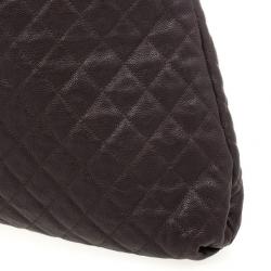 Pre Owned Chanel Brown Leather Quilted Hobo