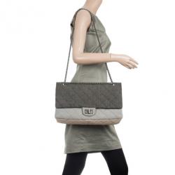 Pre Owned Chanel Reissue Tri-Color Denim Maxi Handbag