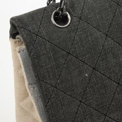 Pre Owned Chanel Reissue Tri-Color Denim Maxi Handbag