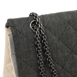 Pre Owned Chanel Reissue Tri-Color Denim Maxi Handbag