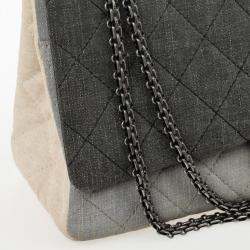 Pre Owned Chanel Reissue Tri-Color Denim Maxi Handbag