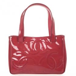 مملوكة مسبقًا Chanel Patent Leather Pink Logos Tote