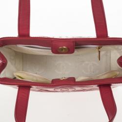 مملوكة مسبقًا Chanel Patent Leather Pink Logos Tote