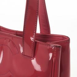 مملوكة مسبقًا Chanel Patent Leather Pink Logos Tote