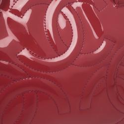 مملوكة مسبقً�ا Chanel Patent Leather Pink Logos Tote