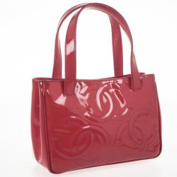 مملوكة مسبقًا Chanel Patent Leather Pink Logos Tote