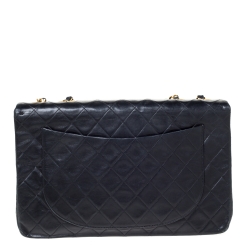 مملوكة مسبقًا Chanel Black Quilted Lambskin Leather Maxi Vintage Classic Single Flap Bag
