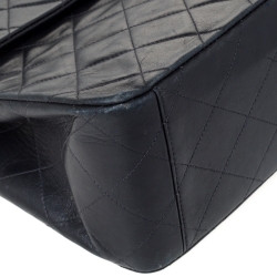 مملوكة مسبقًا Chanel Black Quilted Lambskin Leather Maxi Vintage Classic Single Flap Bag