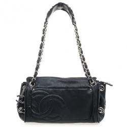 Pre Owned Chanel Black Lambskin Cruise Shoulder Bag